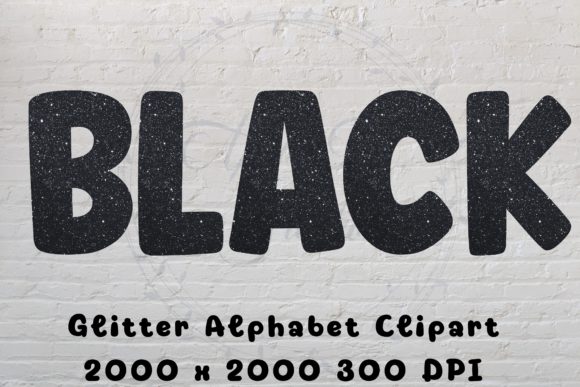 Download Black Glitter Alphabet Clipart - Black Collection