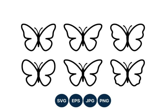 Download Black White Butterfly Line Art Icons - Black Collection