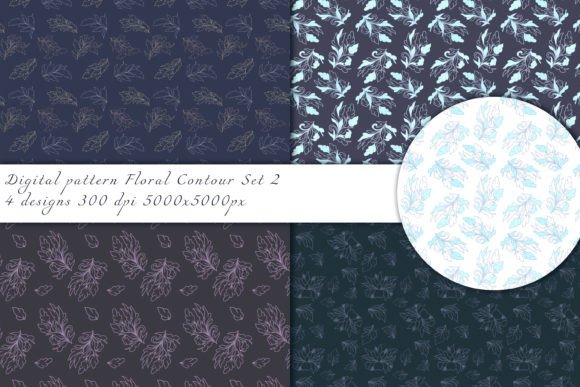 Download Floral Contour Set 2 (Patterns Set) - Pattern Collection
