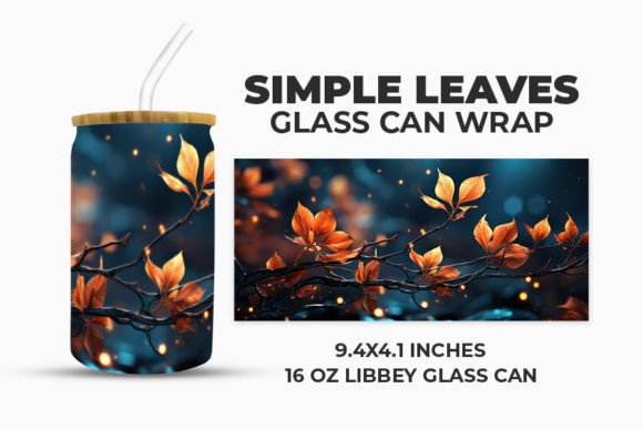 Download Simple Leaves Glass Can Wrap - Simple leaves Collection
