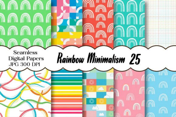 Download Rainbow Minimalism - Seamless Patterns - Pattern Collection