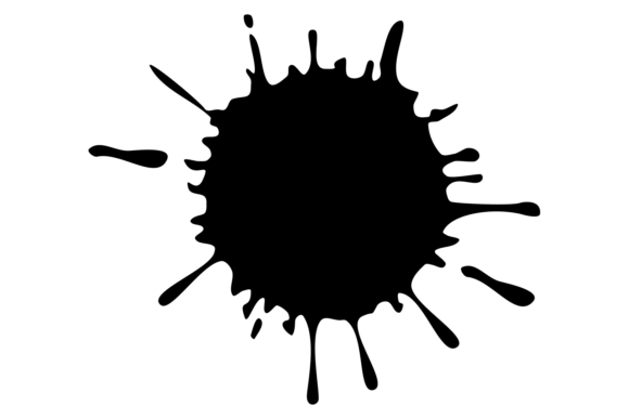 Download Ink Drop Stain. Grunge Splash Black Spot - Black Collection