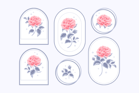 Download Classic Winter Rose Floral Logo Set - Floral logo Collection