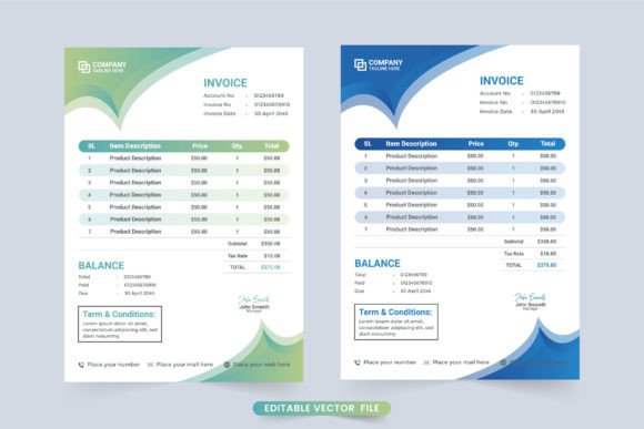 Download Business Invoices with Modern Shapes - Modern shapes Collection