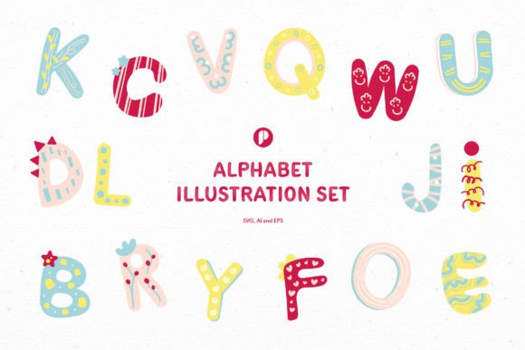 Download Fun Learning Alphabet Illustration Set - Alphabet illustration Collection