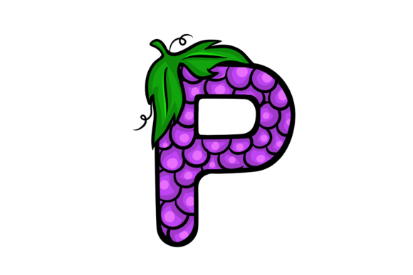 Download Grape P Stickers Alphabet Illustration - Alphabet illustration Collection