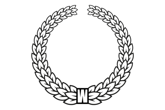 Download Laurel Wreath. Black Outline Leaves. Bad - Black Collection