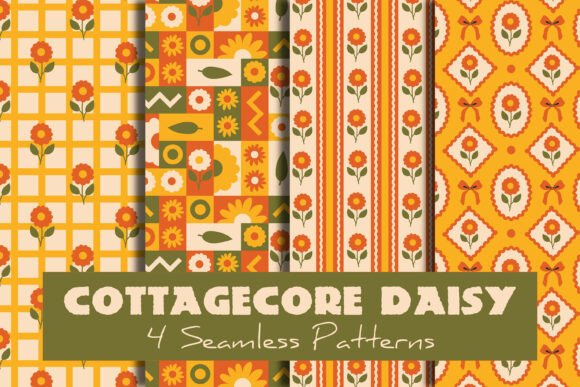Download Cottagecore Daisy Seamless Patterns - Pattern Collection